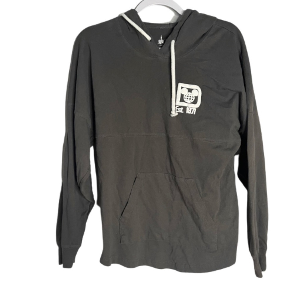Disney World Hooded Spirit Jersey Adult Small Disney Parks Grey FLAWED.